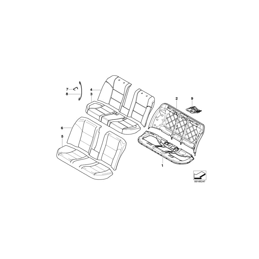 Genuine BMW 52207918550 E60 E60 Cloth/Leather Seat Cover ANTHRAZIT (Inc. 525xi, 550i & 520i) | Duco Car Parts UK Car Parts