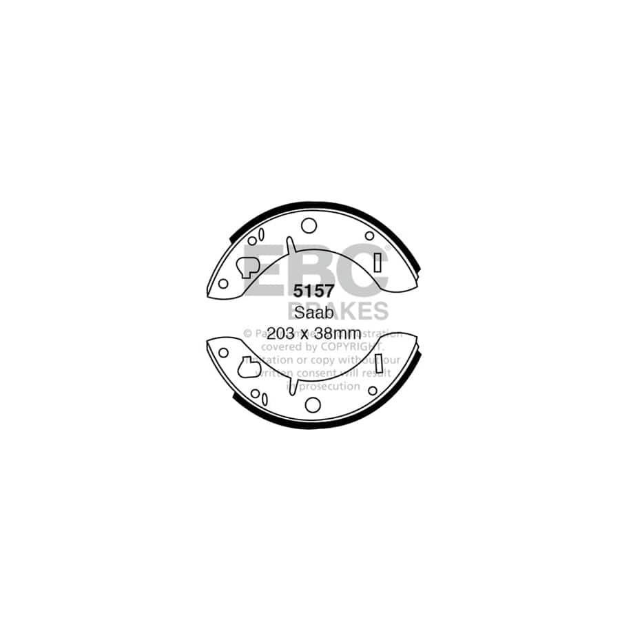 EBC 5157 Saab Front/Rear Brake Shoes 1 | Duco Car Parts UK Car Parts