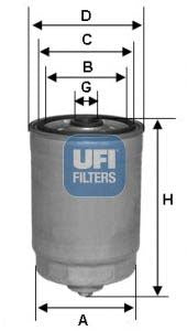 UFI 24.350.01 Fuel Filter For Piaggio Ape