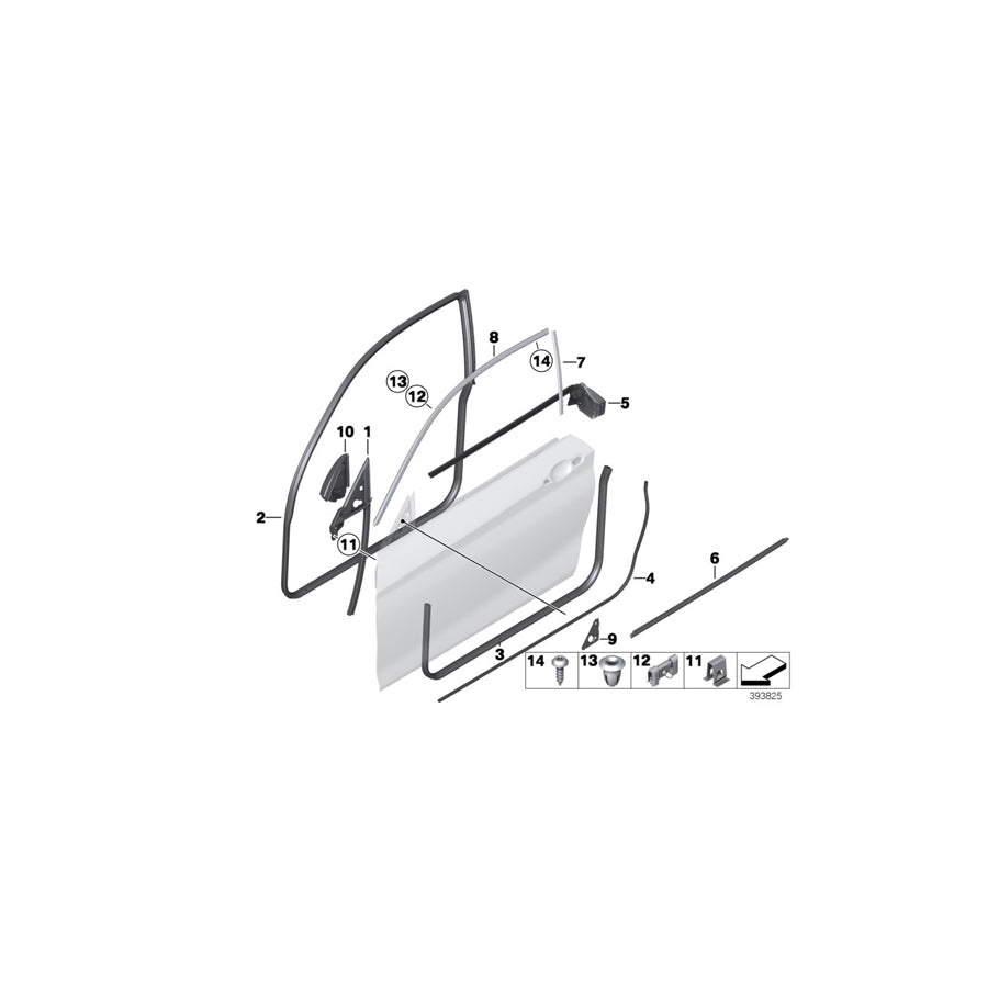 Genuine BMW 51337164625 F23 F21 Seal, Outer Left Mirror Triangle (Inc. 118d, 120i & 118dX) | Duco Car Parts UK