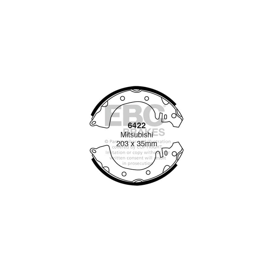 EBC 6422 Mitsubishi Rear Brake Shoes (Inc. Chariot, Cordia, Galant, Lancer, Tredia) 1 | Duco Car Parts UK Car Parts