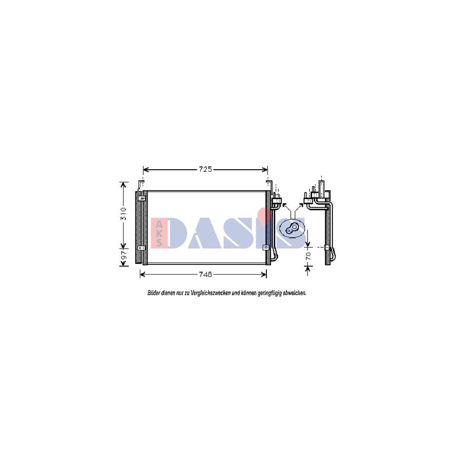 AKS Dasis 562150N Air Conditioning Condenser For Hyundai Trajet (Fo) | Duco Car Parts UK