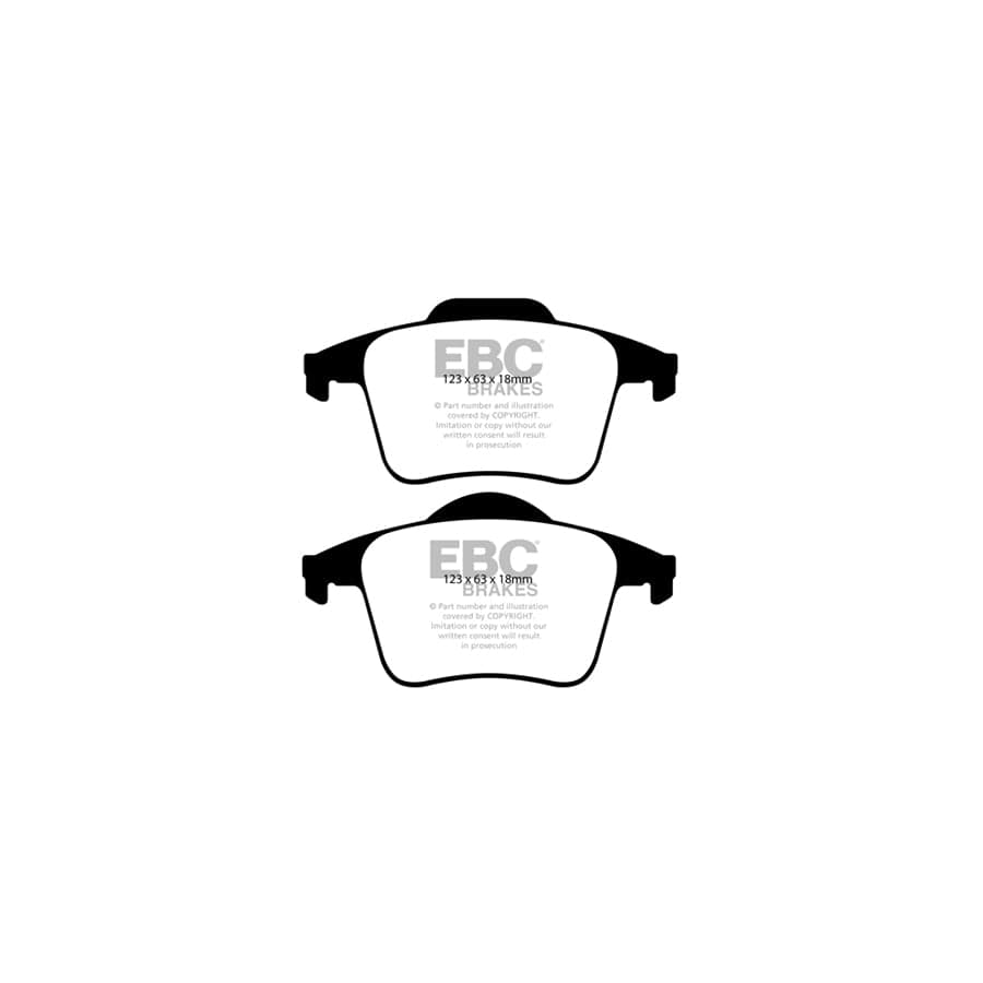 EBC PD03KR744 Volvo XC90 Yellowstuff Rear Brake Pad & Plain Disc Kit - ATE Caliper 2 | Duco Car Parts UK Car Parts