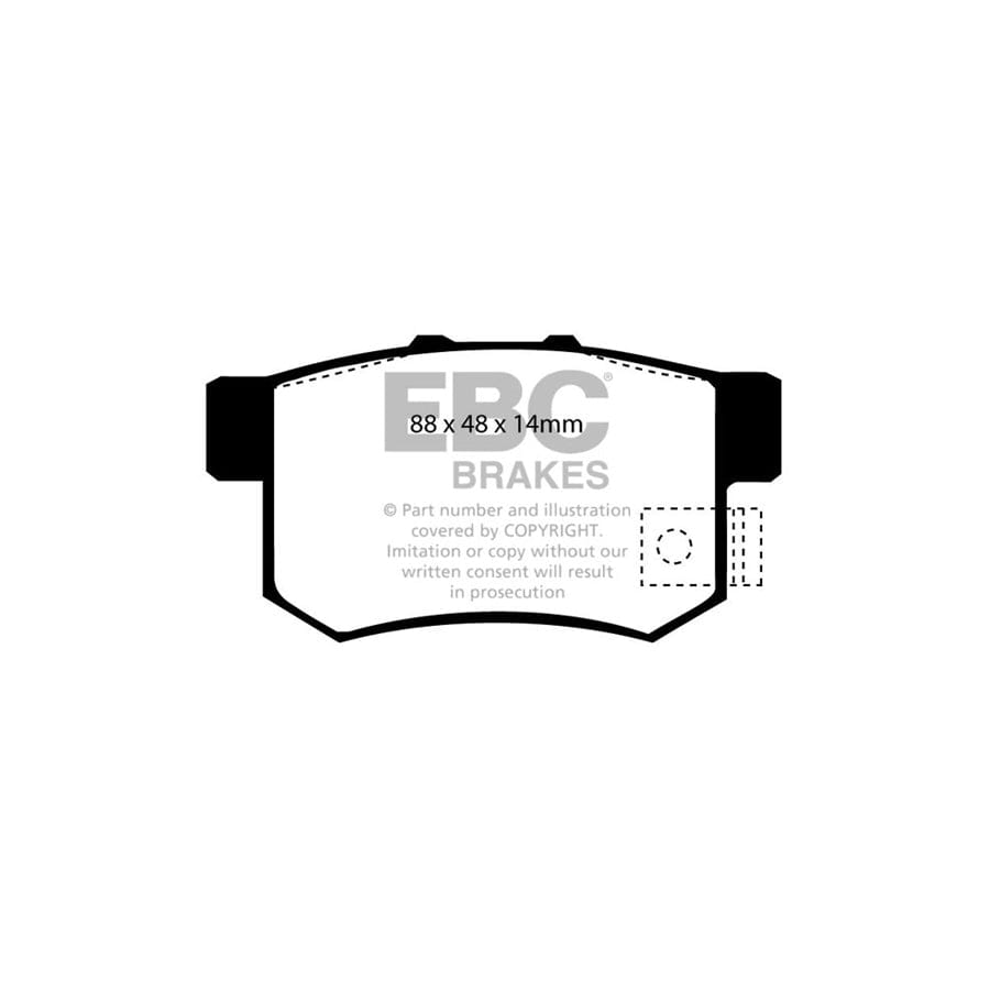 EBC PD03KR333 Honda Civic Yellowstuff Rear Brake Pad & Plain Disc Kit - Akebono Caliper 2 | Duco Car Parts UK Car Parts