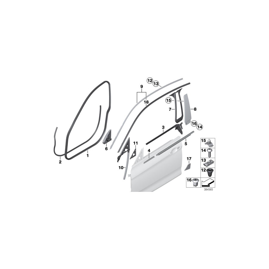 Genuine BMW 51337289976 F34 Seal, Mirror Base, Outside Right (Inc. 335dX, 325d & 330d) | Duco Car Parts UK