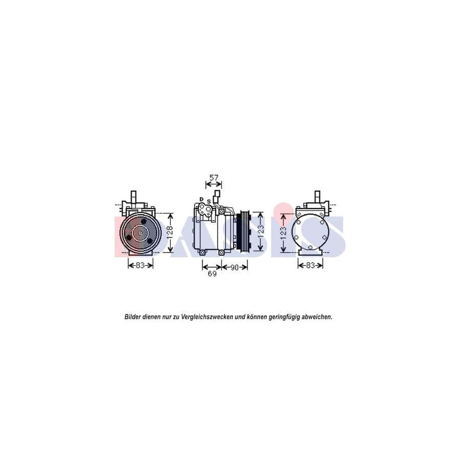 AKS Dasis 852562N Compressor, Air Conditioning For Hyundai Pony | Duco Car Parts UK