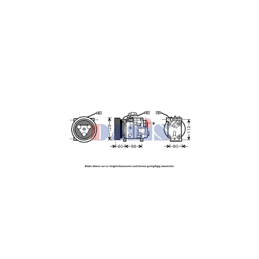 AKS Dasis 851438N Compressor, Air Conditioning | Duco Car Parts UK