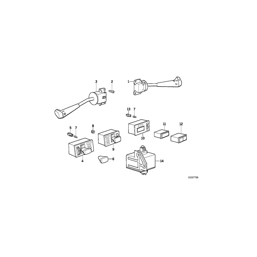 Genuine BMW 61311377081 E28 Switch Turn Signal,Dip-Dim Control (Inc. 525i, 524d & 520i) | Duco Car Parts UK Car Parts