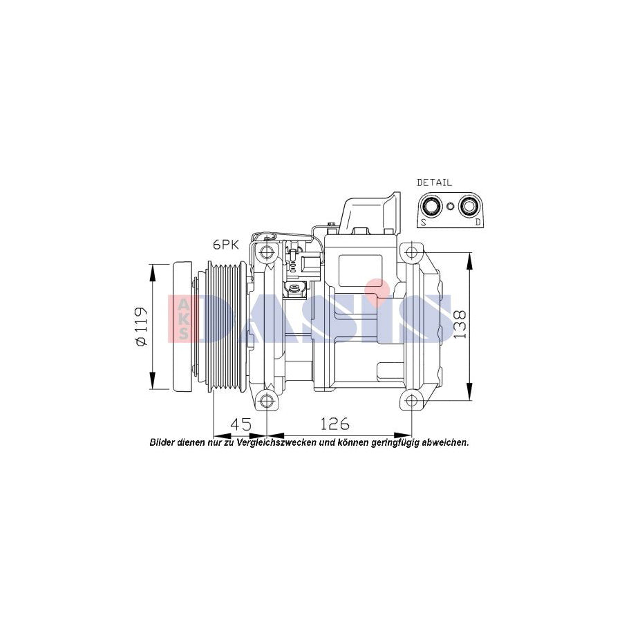 AKS Dasis 851444N Compressor, Air Conditioning | Duco Car Parts UK