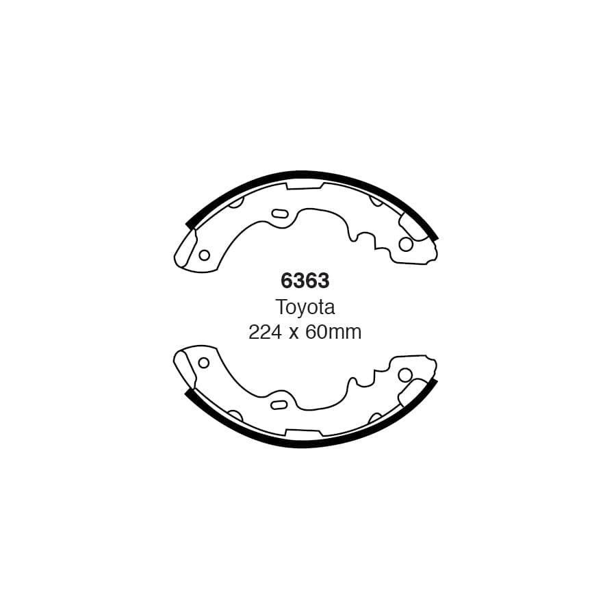 EBC 6363 Toyota Hi-Lux Rear Brake Shoes 1 | Duco Car Parts UK Car Parts