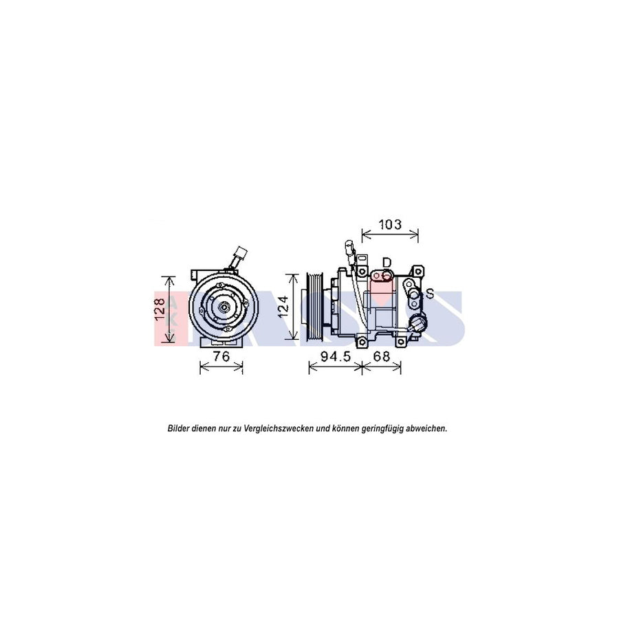 AKS Dasis 852569N Compressor, Air Conditioning For Hyundai I40 Estate (Vf) | Duco Car Parts UK