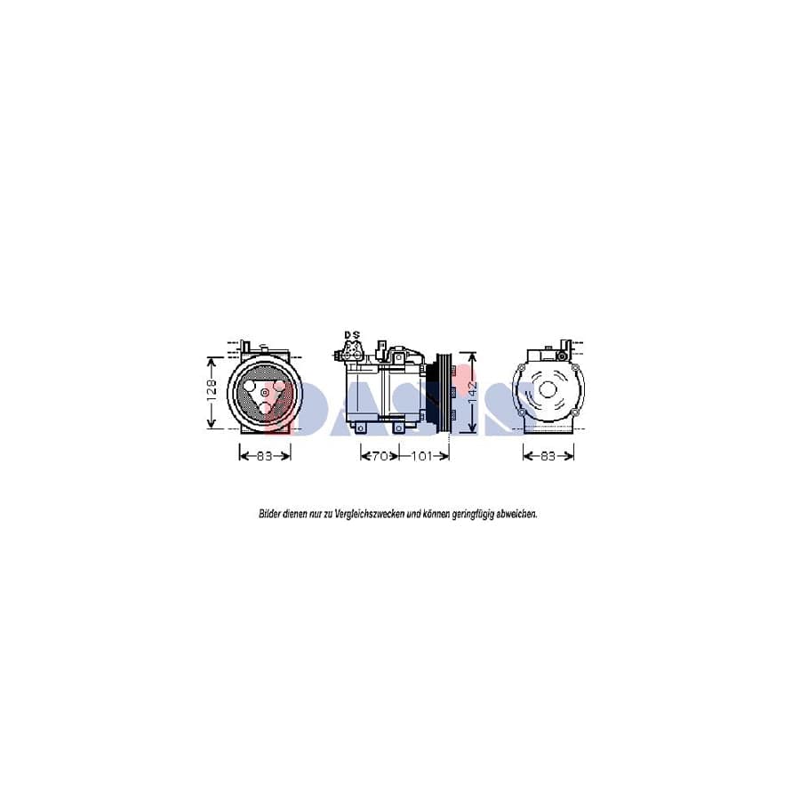 AKS Dasis 852570N Compressor, Air Conditioning | Duco Car Parts UK