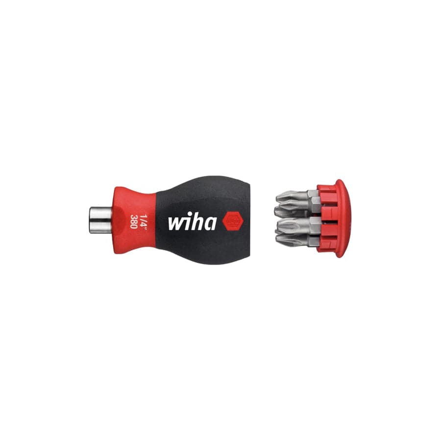 Wiha WHA33741 Magnetic SoftFinish® Stubby Screwdriver with Bit Magazine (PH, PZ) | Duco Car Parts UK