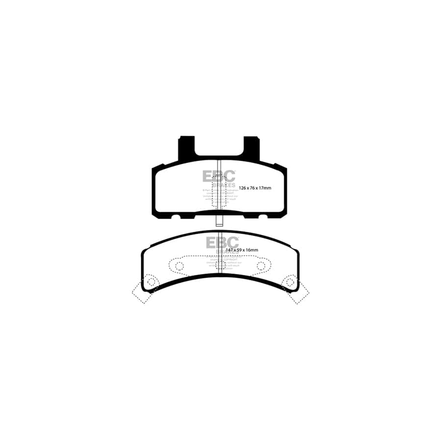 EBC PDKF336 Chevrolet Astro Ultimax Front Brake Pad & Plain Disc Kit 2 | Duco Car Parts UK Car Parts