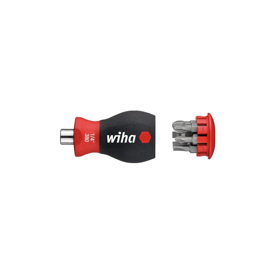 Wiha WHA33738 Magnetic SoftFinish® Stubby Screwdriver with Bit Magazine (SL, PH) | Duco Car Parts UK