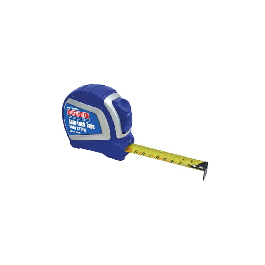 Faithfull FAITM1025N Auto-Lock Tape 10m/33ft (Width 25mm) | Duco Car Parts UK