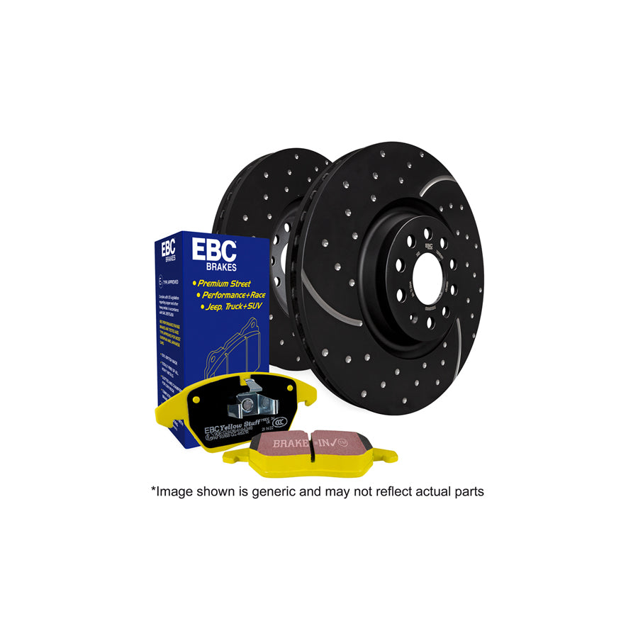 EBC PD13KF559 Peugeot Yellowstuff Front Brake Pad & GD Disc Kit - Bendix/Girling/TRW Caliper (Inc. 306 & 405) 1 | Duco Car Parts UK Car Parts
