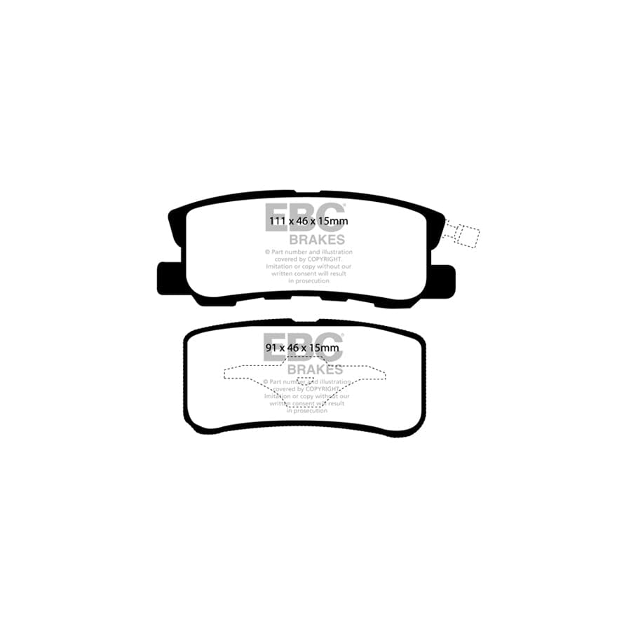 EBC PD01KR226 Chrysler Lancia Mitsubishi Peugeot Greenstuff Rear Brake Pad & Plain Disc Kit - Akebono Caliper 2 | Duco Car Parts UK Car Parts