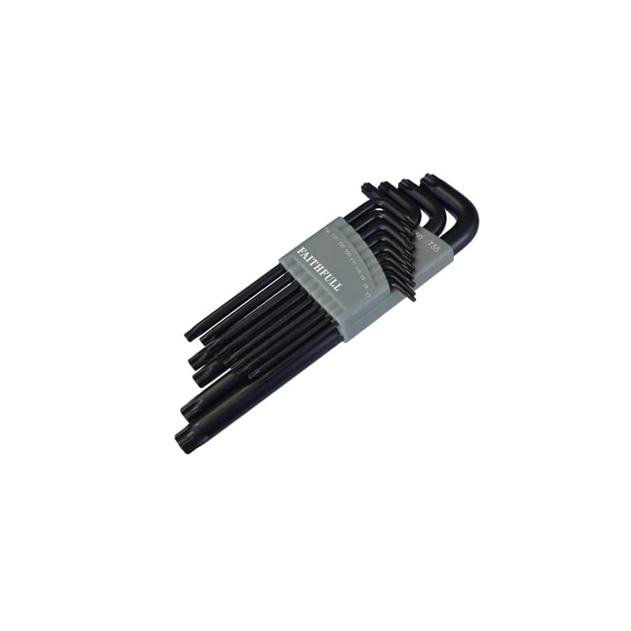 Faithfull FAITKS13L Star Long Arm Key Set of 13 (TX7-TX55) | Duco Car Parts UK