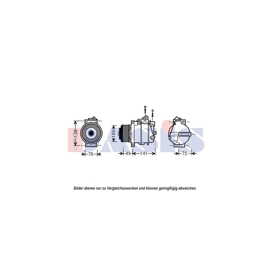 AKS Dasis 852584N Compressor, Air Conditioning | Duco Car Parts UK