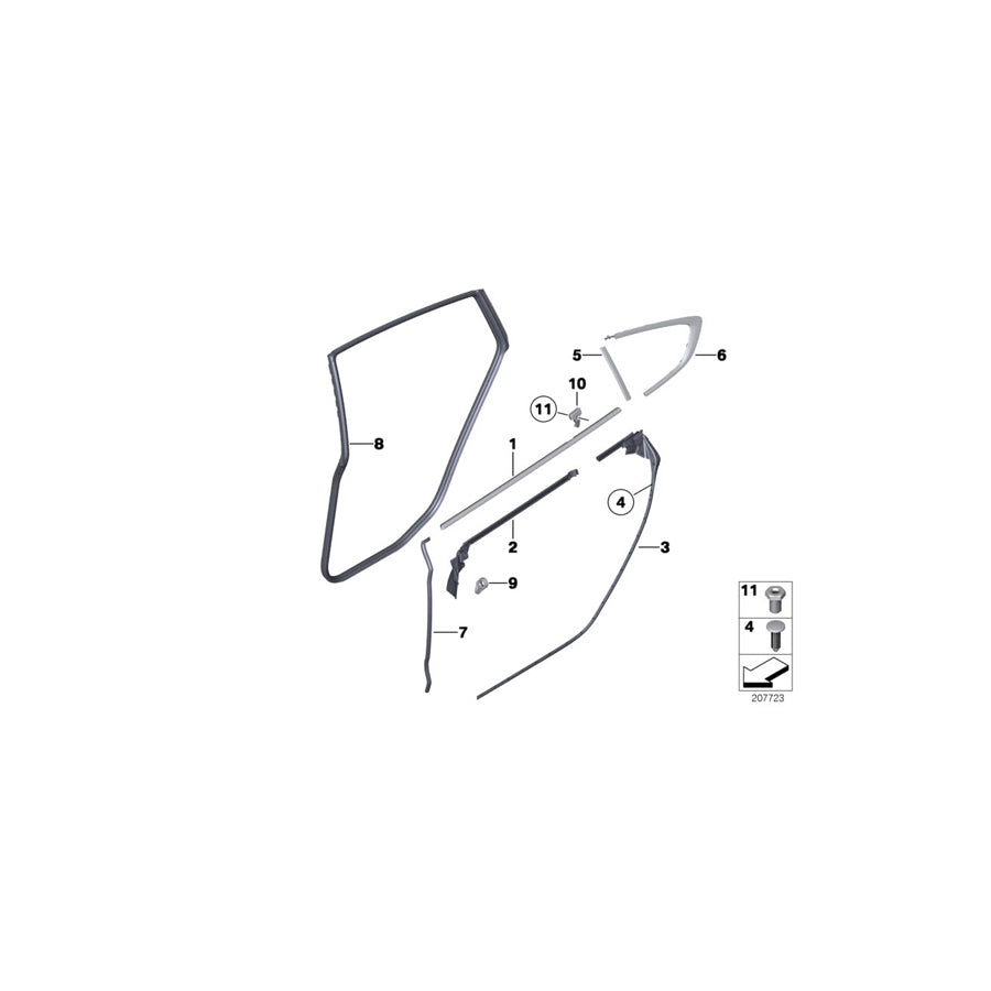 Genuine BMW 51357196418 Cover, Side Window, Right (Inc. 530d 155kW, 550i & 535dX) | Duco Car Parts UK