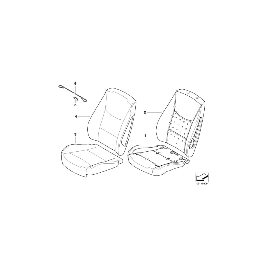 Genuine BMW 52109124569 E81 E82 E88 Seat Cover Cloth ANTHRAZIT (Inc. 135i, 120d & 116d) | Duco Car Parts UK Car Parts