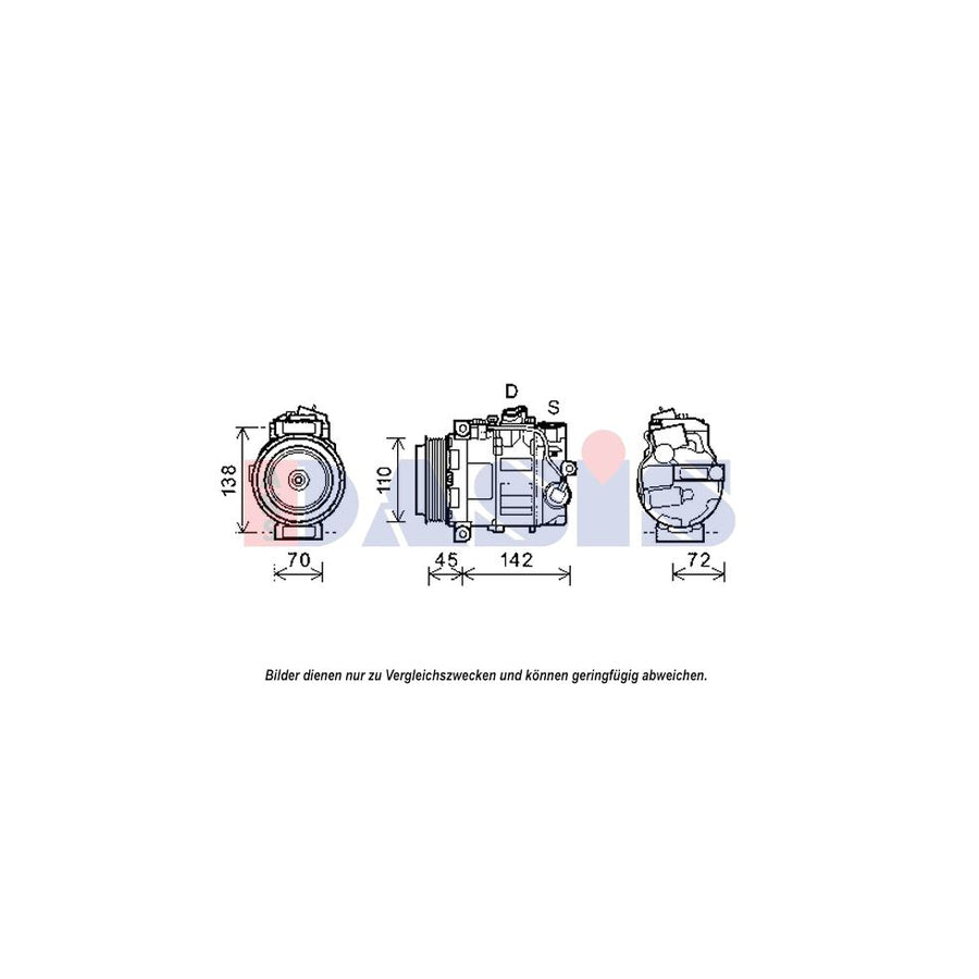 AKS Dasis 852592N Compressor, Air Conditioning Suitable For Mercedes-Benz S-Class | Duco Car Parts UK