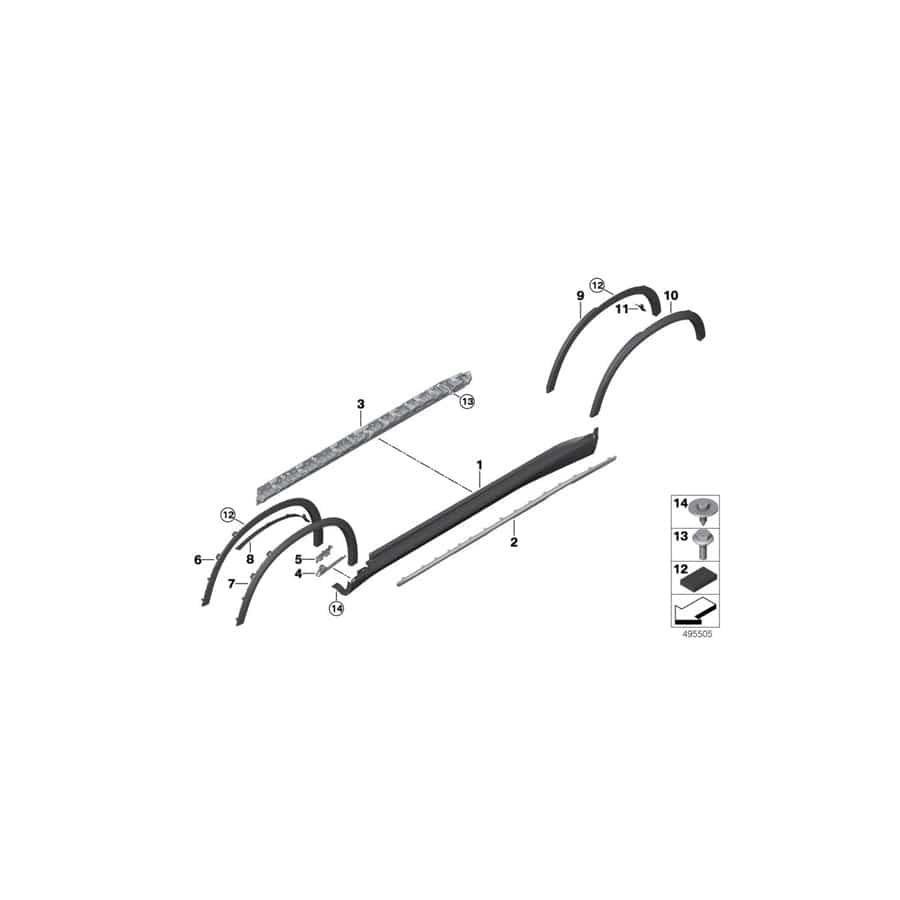 Genuine BMW 51777441057 G05 Wheel Arch Trim, Left Front (Inc. X5 50iX, X5 30iX & X5 45eX) | Duco Car Parts UK Car Parts