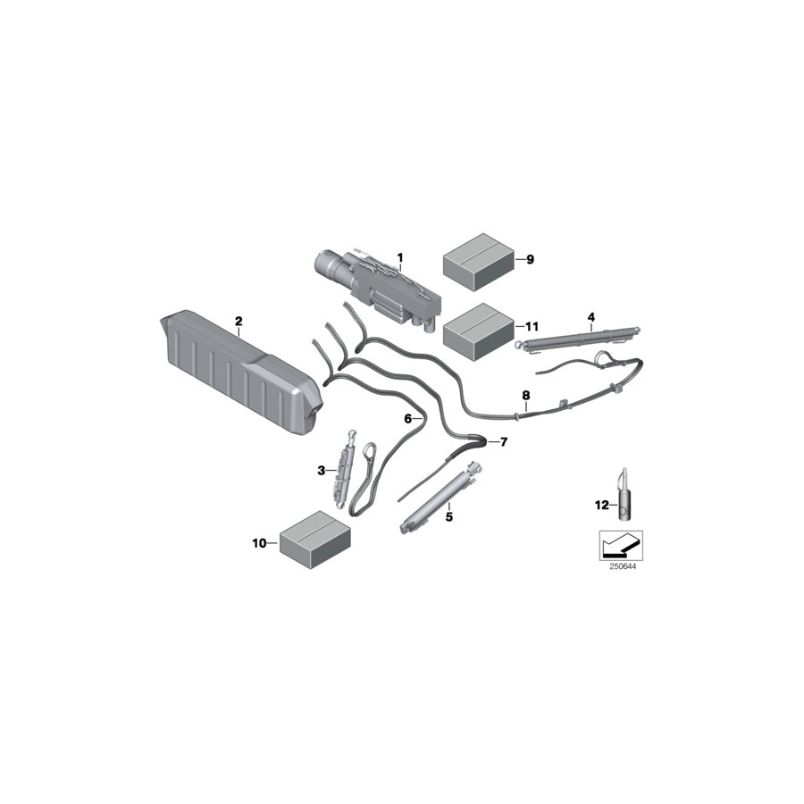 Genuine BMW 54347299829 Left Hydraulic Cylinder, Soft-Top Lid (Inc. 640dX, 650iX 4.4 & 640i) | Duco Car Parts UK