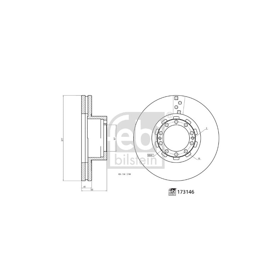 Febi Bilstein 173146 Brake Disc