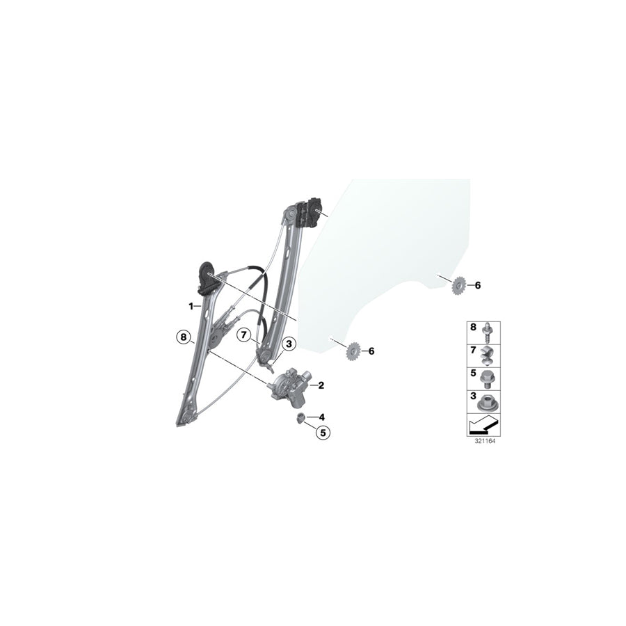 Genuine BMW 51357339592 Window Lifter Without Motor,Front Right (Inc. 320i, 335dX & 328iX) | Duco Car Parts UK