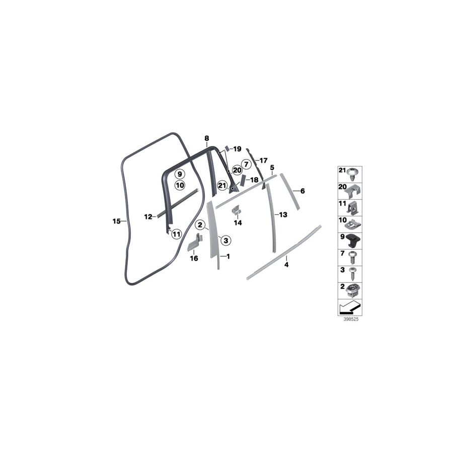 Genuine BMW 51357335632 F26 Cover, Column C, Door, Rear Right (Inc. X4 35iX, X4 M40iX & X4 30dX) | Duco Car Parts UK