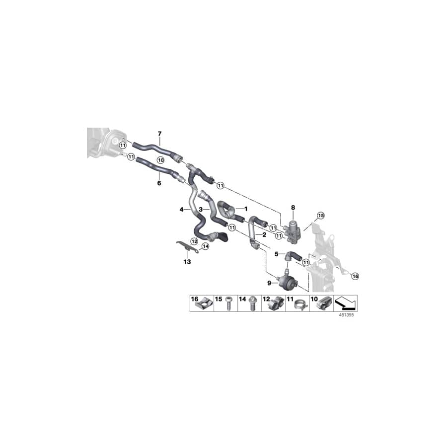 Genuine BMW 64219329653 F30 Coolant Hose, Supply (Inc.  & 330e) | Duco Car Parts UK Car Parts