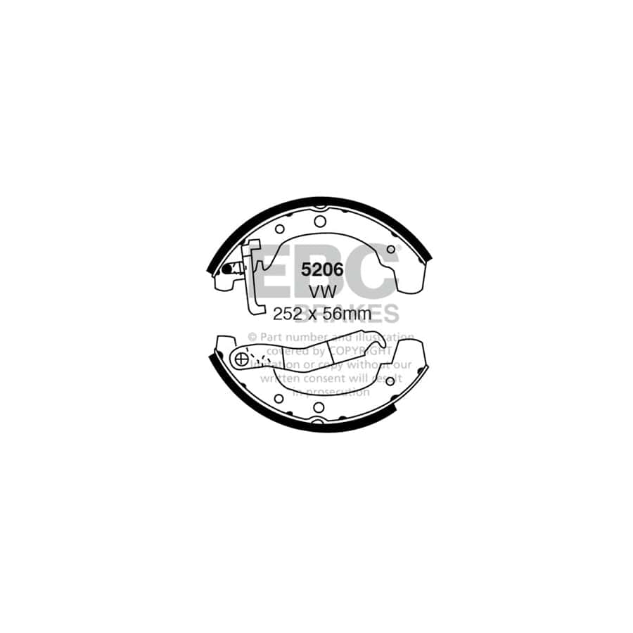 EBC 5206 VW LT Rear Brake Shoes 1 | Duco Car Parts UK Car Parts