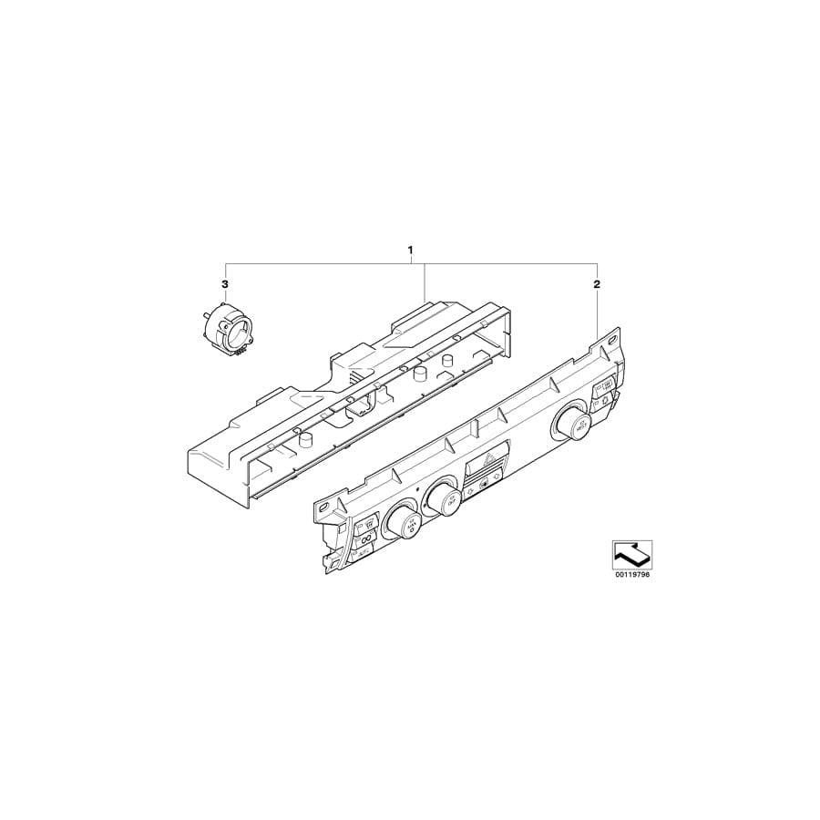 Genuine BMW 64116953181 E66 E67 E65 Automatic Air Conditioning Control DARK SILVER (Inc. 730d, 760LiS & 745i) | Duco Car Parts UK Car Parts