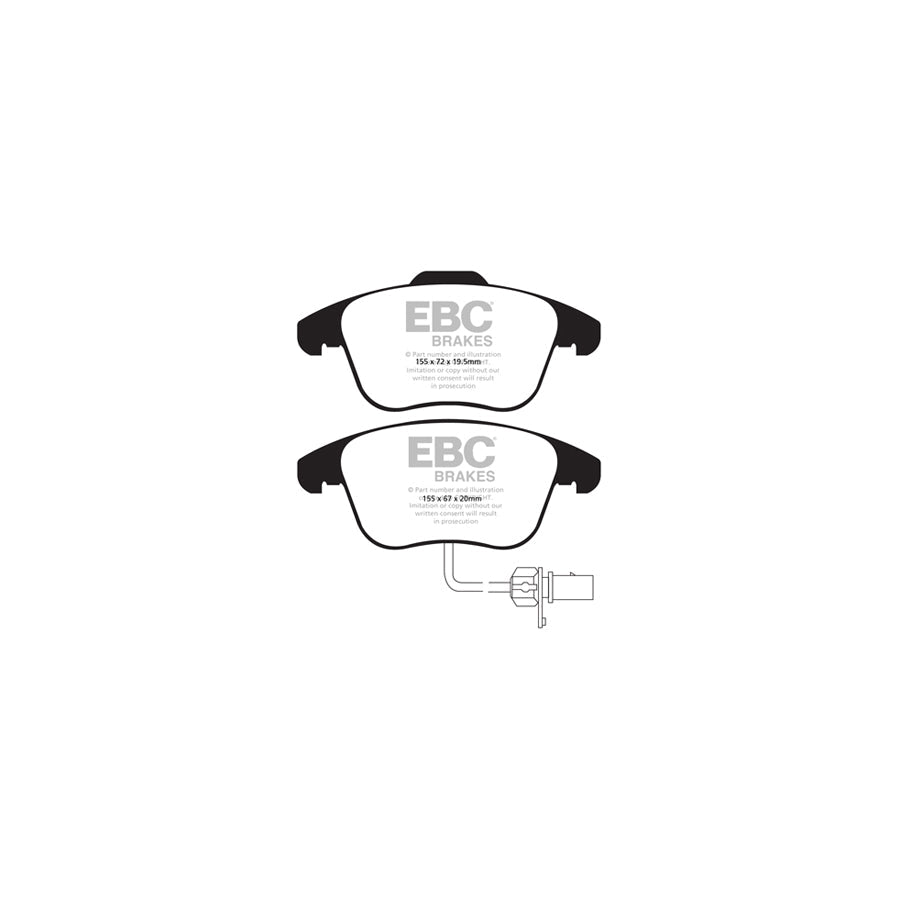EBC PD07KF296 Audi B8 Redstuff Front Brake Pad & USR Disc Kit - TRW Caliper (Inc. A4 & A5) 2 | Duco Car Parts UK Car Parts