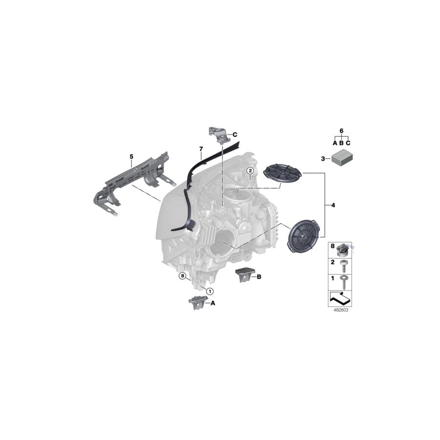 Genuine BMW 63118491783 G32 Repair Kit, Left Headlight (Inc. 630i, 620dX & 640dX) | Duco Car Parts UK Car Parts