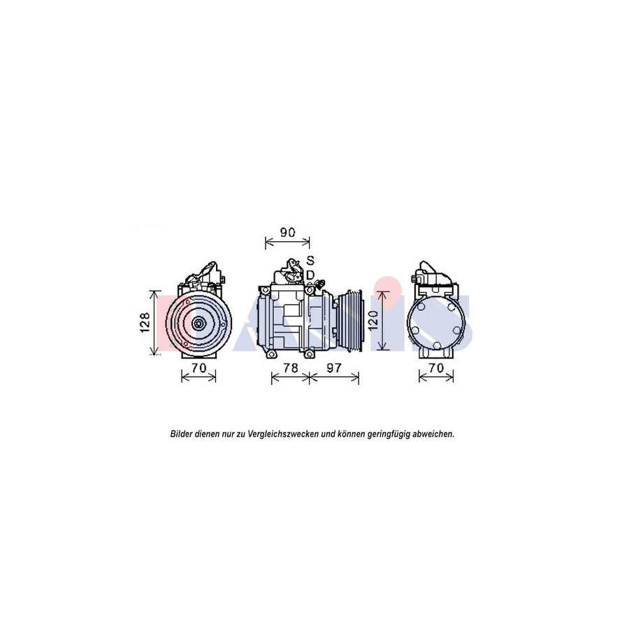 AKS Dasis 852634N Compressor, Air Conditioning For Toyota Land Cruiser Amazon (J100) | Duco Car Parts UK