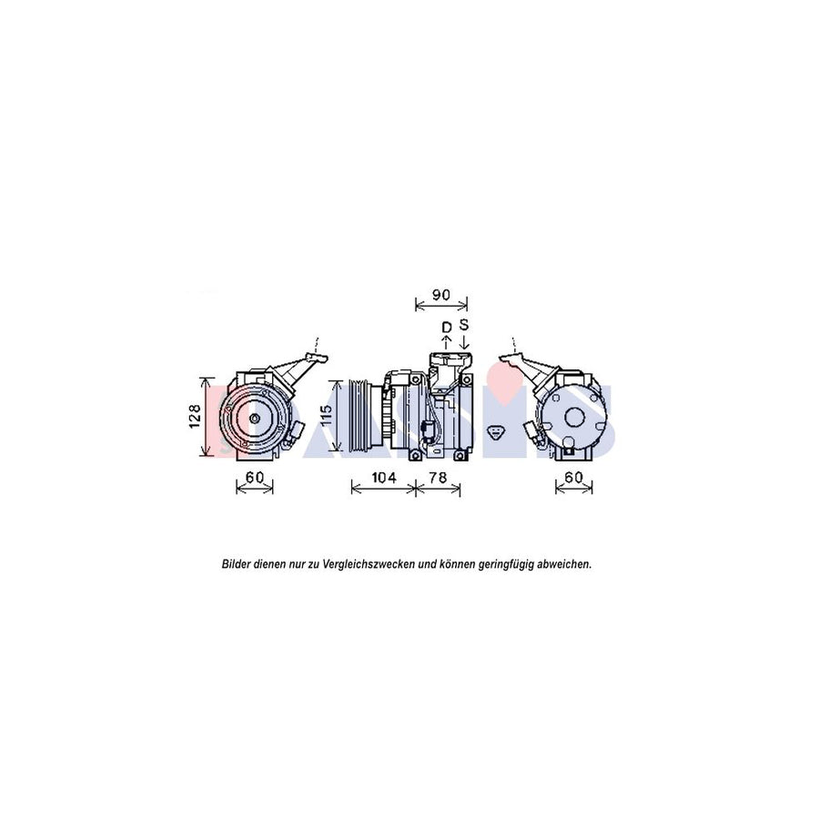 AKS Dasis 852635N Compressor, Air Conditioning For Toyota Avensis Verso (M2) | Duco Car Parts UK