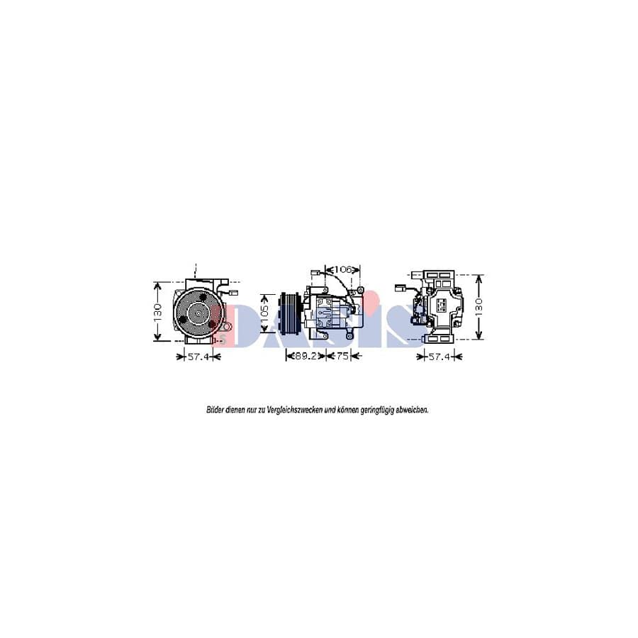 AKS Dasis 850386N Compressor, Air Conditioning For Mazda 3 | Duco Car Parts UK