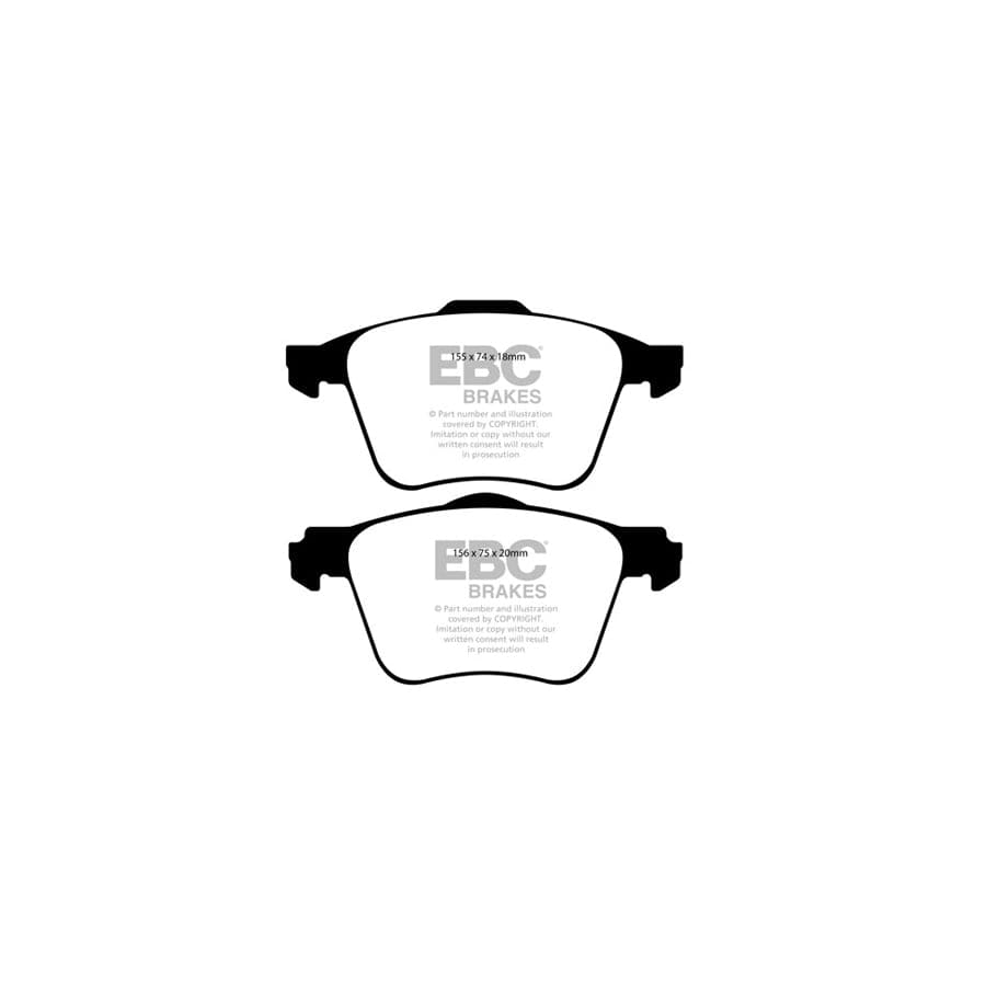 EBC PD11KF764 Ford Greenstuff Front Brake Pad & GD Disc Kit - TRW Caliper 2 | Duco Car Parts UK Car Parts