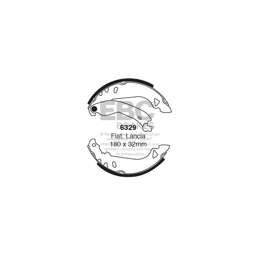 EBC 6329 Citroen Fiat Lancia Peugeot Rear Brake Shoes 1 | Duco Car Parts UK Car Parts