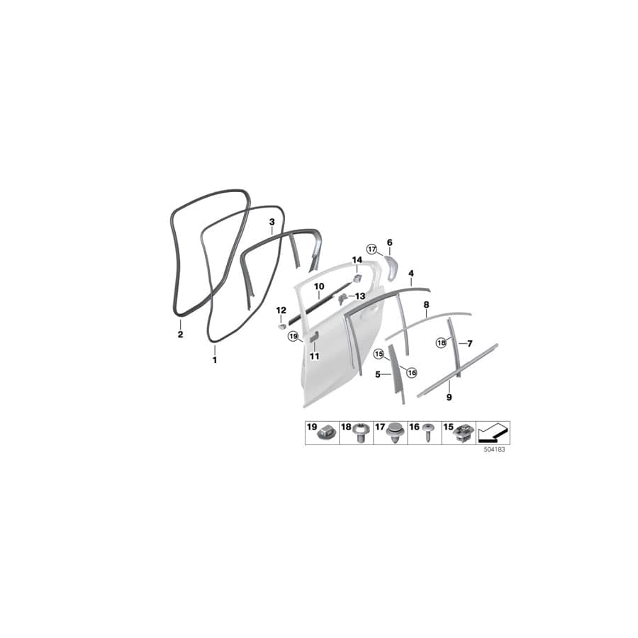 Genuine BMW 51437465141 G20 Trim Window Guide Rail Rear Left BLACK (Inc. M340i, 320i & 320i 1.6) | Duco Car Parts UK Car Parts