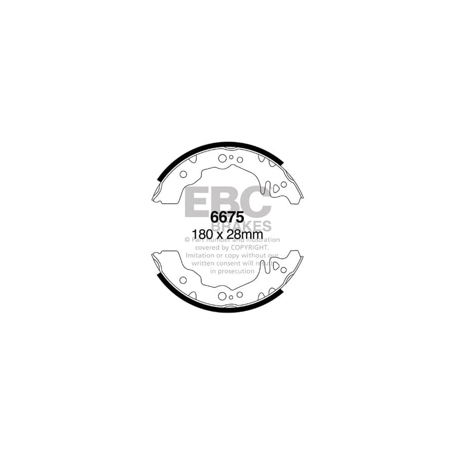 EBC 6675 Daihatsu Subaru Rear Brake Shoes (Inc. Materia, Sirion, Justy) 1 | Duco Car Parts UK Car Parts