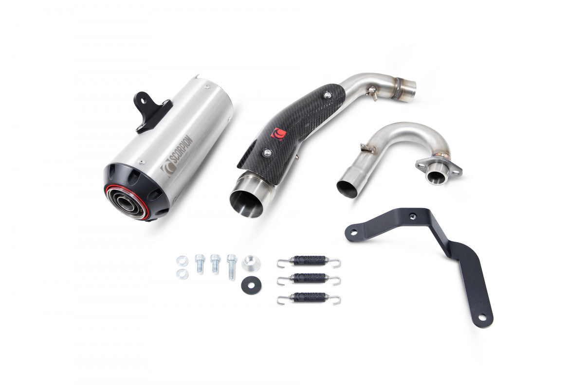 Scorpion PHA193SYSSEO Honda Monkey Red Power Full System - Brushed Stainless Steel Sleeve | Duco Car Parts UK UK