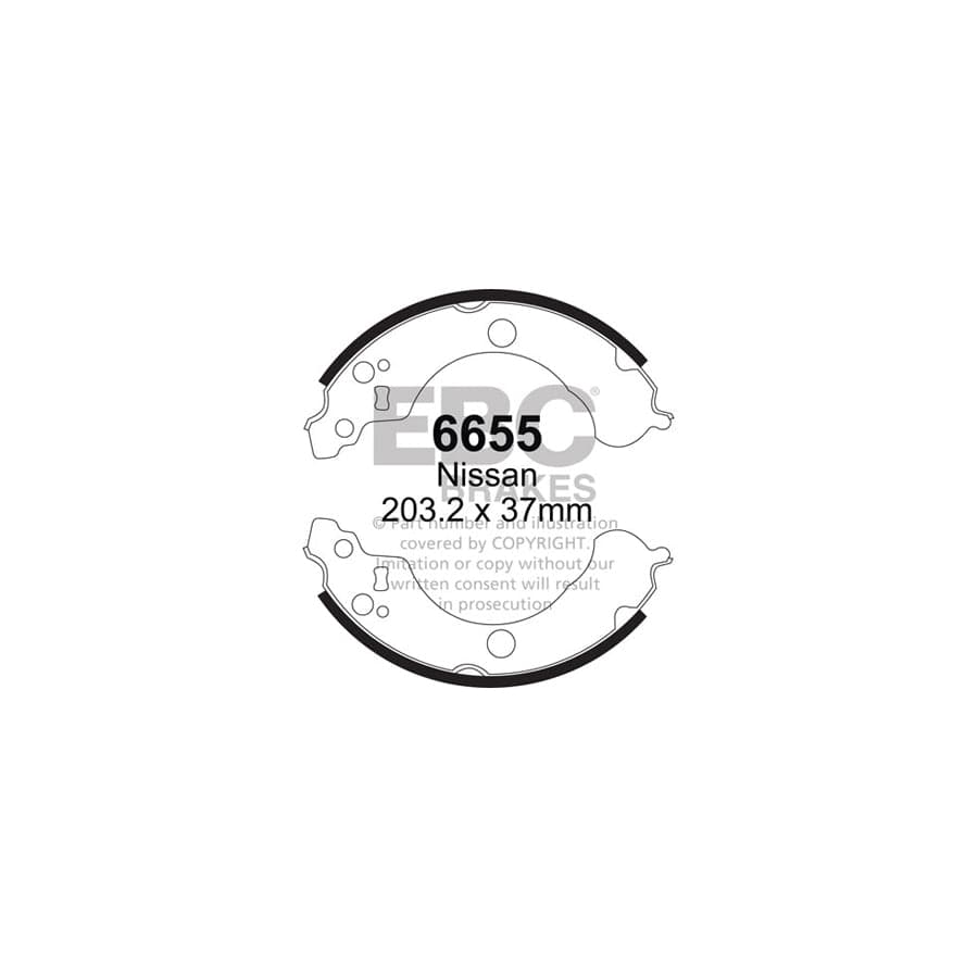 EBC 6655 Nissan Almera Rear Brake Shoes - Sumitomo Caliper 1 | Duco Car Parts UK Car Parts