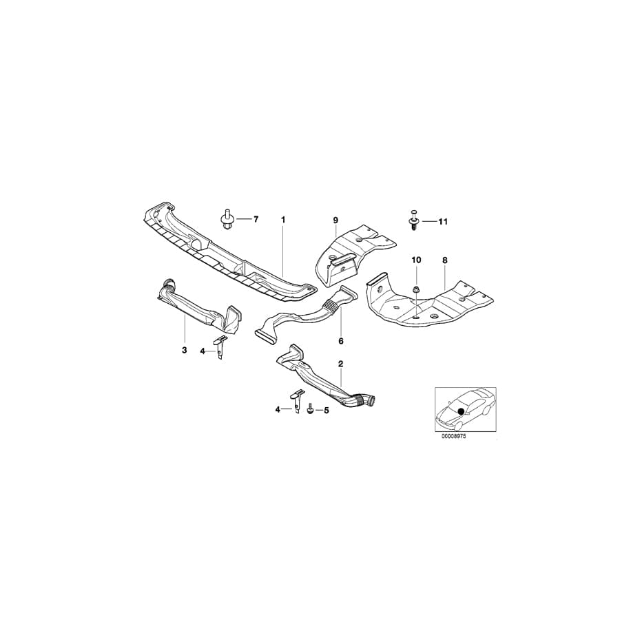 Genuine BMW 64228159764 E39 Rear Heater Duct (Inc. 525td, 530d & 523i) | Duco Car Parts UK Car Parts