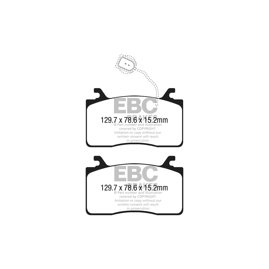 EBC PD02KF633 Alfa Romeo Giulia (952) Redstuff Front Brake Pad & Plain Disc Kit - ATE Caliper 2 | Duco Car Parts UK Car Parts