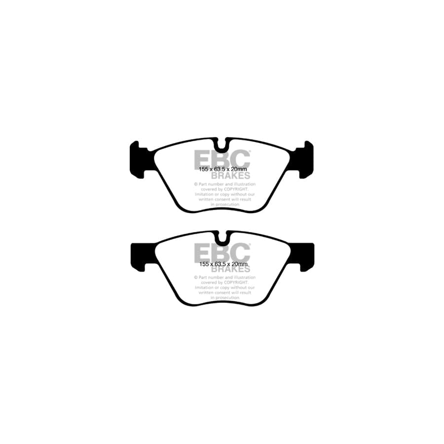 EBC PD02KF074 BMW E81 E87 Redstuff Front Brake Pad & Plain Disc Kit - ATE Caliper 2 | Duco Car Parts UK Car Parts