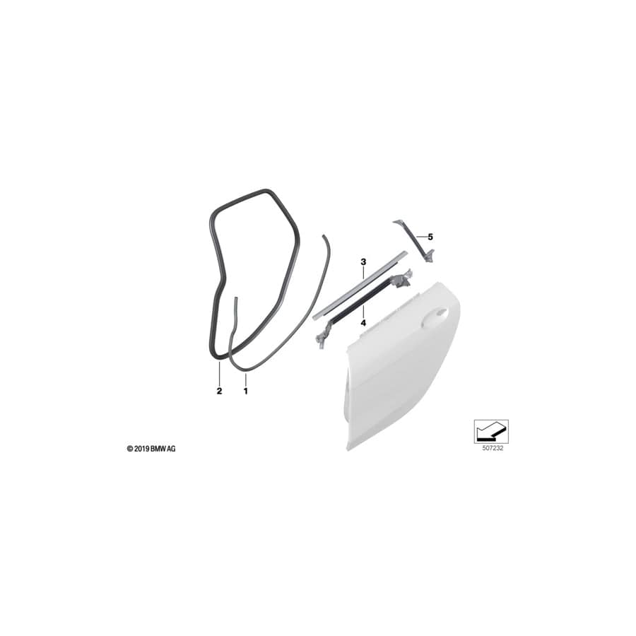 Genuine BMW 51357483134 F44 Window Well Strip, Outer, Door, Rear Rgt (Inc. 220d, 228iX & 218i) | Duco Car Parts UK Car Parts